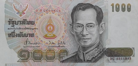 14th Series 1000 Baht Thai Banknotes front